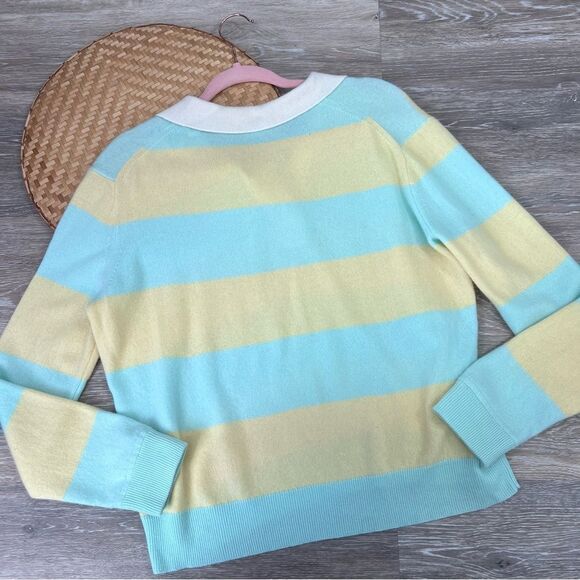 J. Crew 100% cashmere striped rugby sweater women’s size medium - Picture 8 of 8